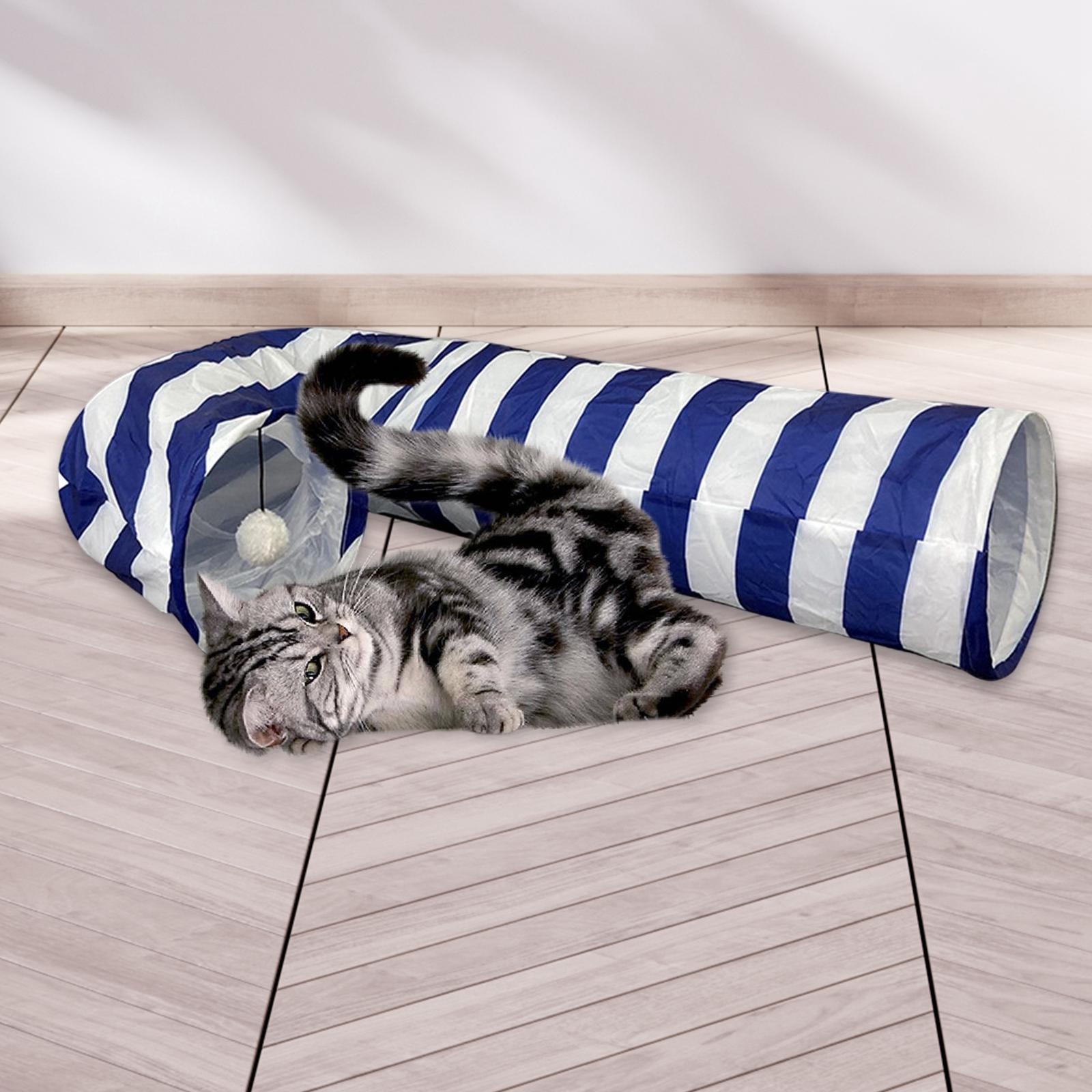 Collapsible Cat Tunnel Ball Exercise Interactive Toy Supplies Hideaway Cage Toys for Small Animals Training Gerbil Rat Rabbit Chinchilla