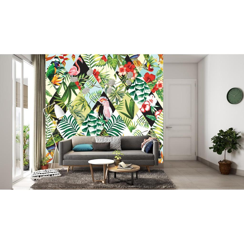 Decal dán tường cây cối và muôn thú khổ 120x250cm
