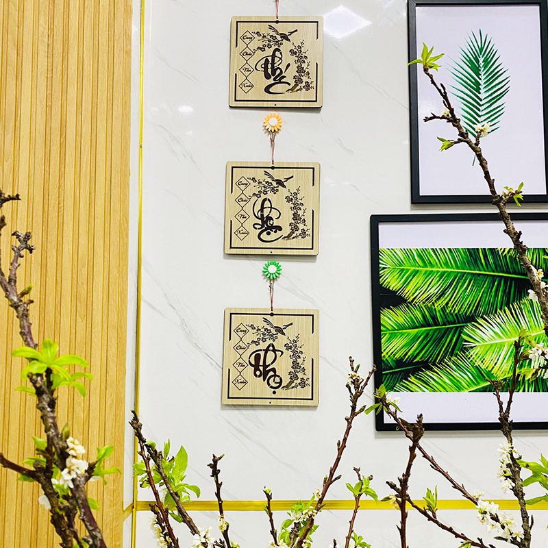 Chữ Phúc Lộc Thọ Thư Pháp - Bảng Gỗ Decor - Trang Trí Nhà Cửa - Tết