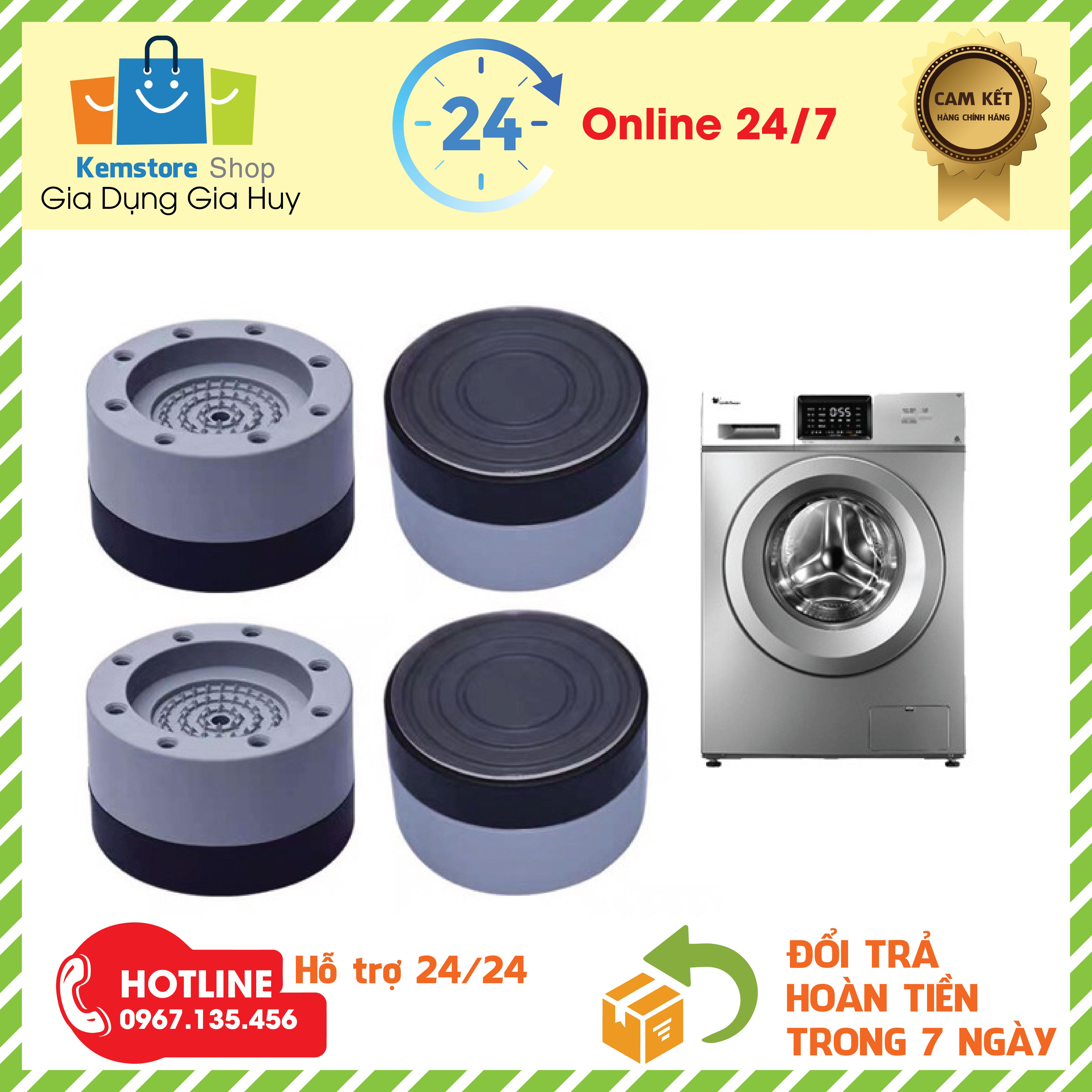 Bộ 4 Miếng Đệm Cao Su Lót Chống Rung, Chống Ồn, Tăng Chiều Cao, Chân Máy Giặt, Tủ Lạnh - Giao Hàng Toàn Quốc
