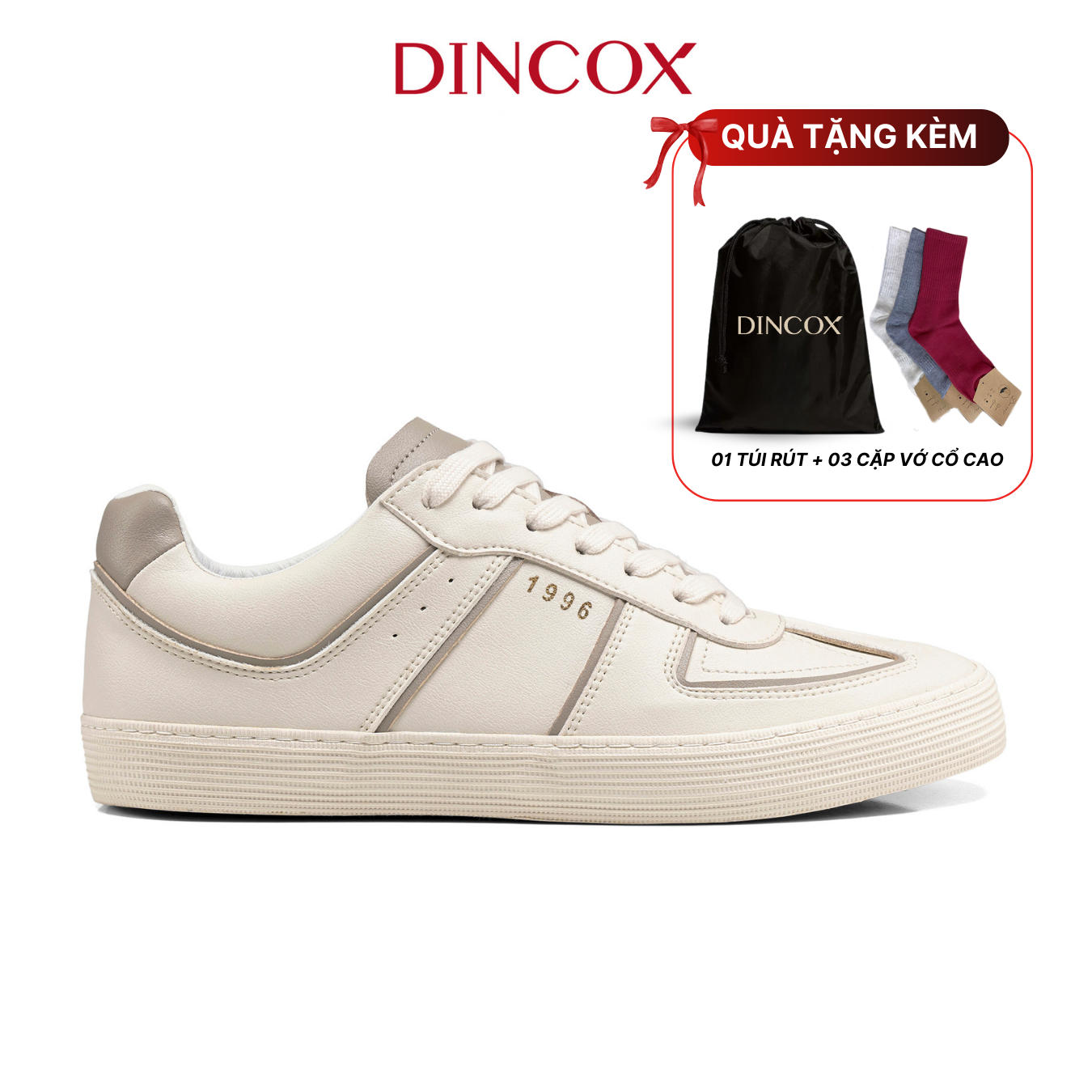 New Arrivals | Giày Da Sneaker Nam Nữ DC36 MILK TEA DINCOX Shoes Đế Bằng