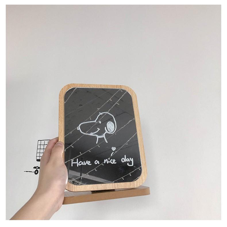 Gương Gỗ Decor Để Bàn Phong Cách Hàn Quốc Dễ Thương