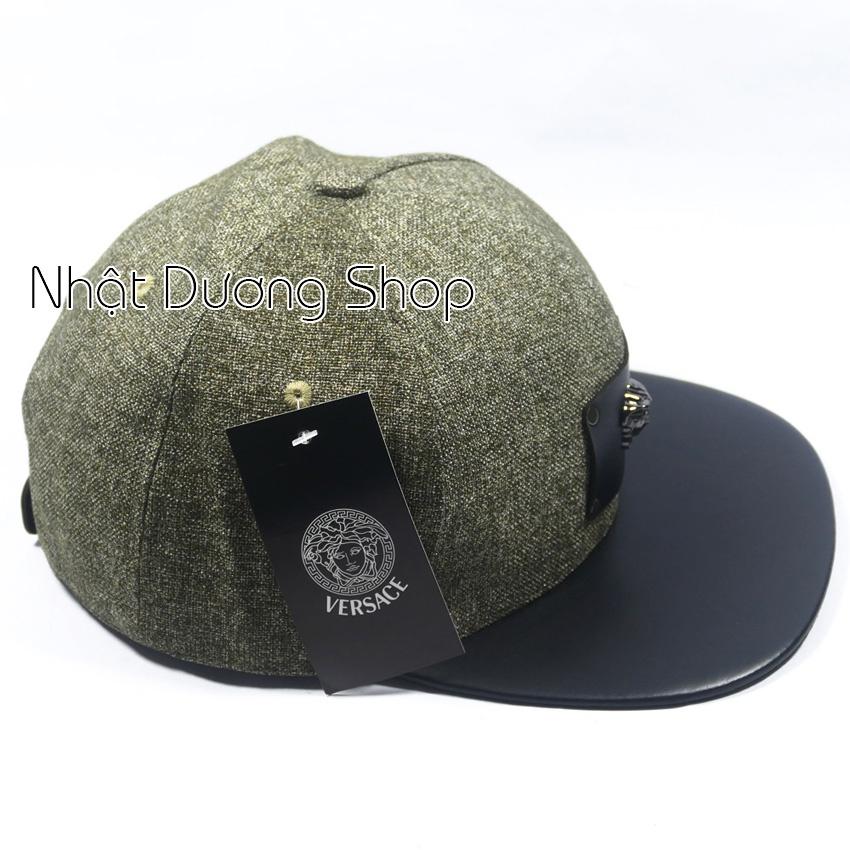 Mũ Nón Snapback thời thượng - Nón hiphop mặt da gắn mặt sắt phong cách phù hợp với mọi lứa tuổi - Xám&amp;đen