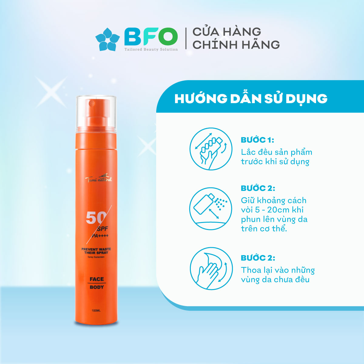 Xịt Chống Nắng Bảo Vệ Da Tối Ưu Summer SUN Spray SPF 50 PA++++ 100ml