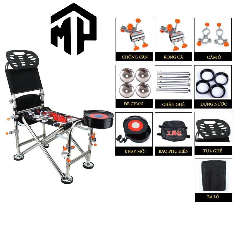 Ghế Câu Đài Cá Chép - ghế câu cá địa hình full phụ kiện , ghế câu đa năng hàng y hình 2