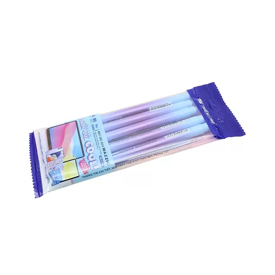 Vỉ 5 Bút Gel Xóa Được 0.5 mm - Thiên Long GELE-006 - Mực Tím