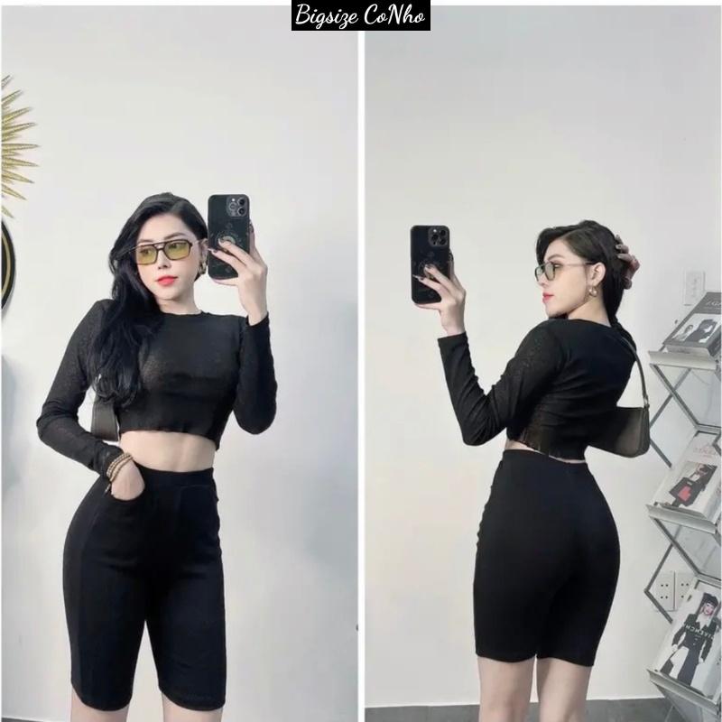 Quần legging ôm ngố bigsize nữ lưng thun co giãn mềm nhẹ mát không co giãn, Quần short nữ big size ngoại cỡ CÔ NHỎ Q12 - MÀU HỒNG