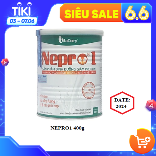 Sữa Bột Nepro 1 (400g) của hãng Vitadairy-Dinh dưỡng hoàn hảo cho người bệnh thận