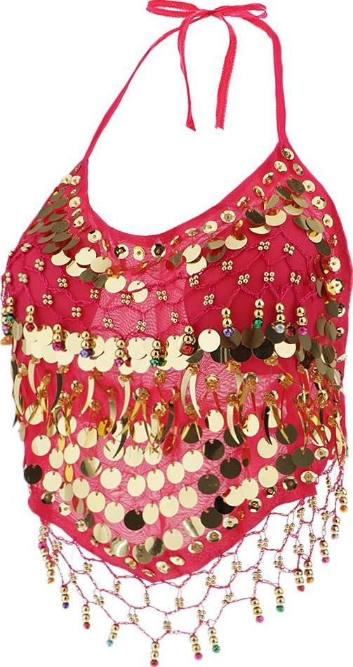 Trang Phục Belly Dance Bra Halter Top Trang Phục Biểu Diễn Sequin