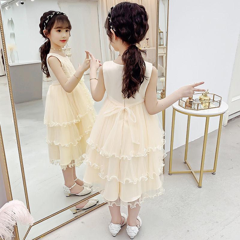 DONGSHOP Cô gái mùa hè đầm 2023 trẻ em tây mùa hè đầm công chúa váy cô gái mùa hè đầm