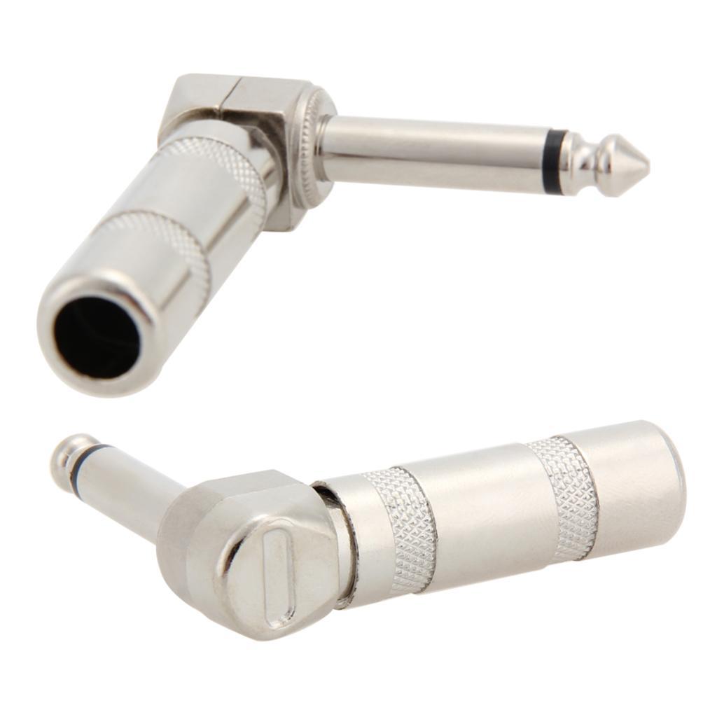 2 Pcs .6.35mm 1/4 '' Phone Jack Plug, Audio Adapter For Guitar Bass