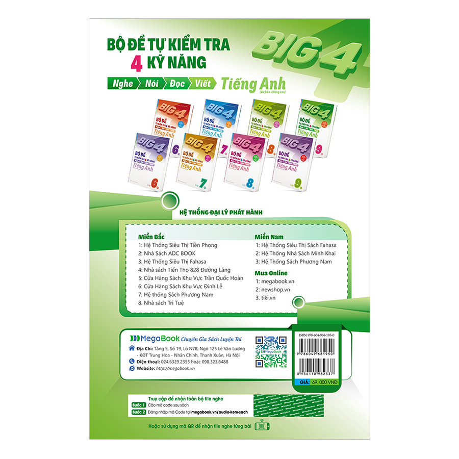 Big 4 Bộ Đề Tự Kiểm Tra 4 Kỹ Năng Nghe - Nói - Đọc - Viết Tiếng Anh Lớp 9 Tập 1
