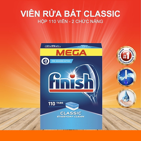 Viên rửa bát Finish All-in-1 loại 100 viên - 16gam/ viên