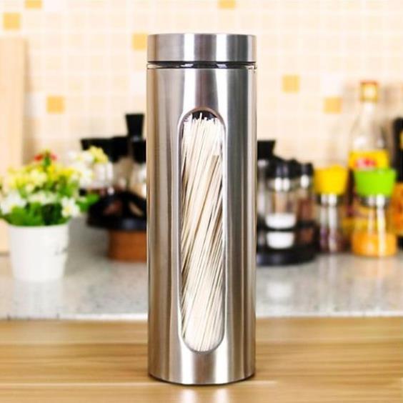 Hộp Đựng Thực Phẩm Bằng Thủy Tinh Bọc Inox 201 Hình Trụ Tròn Cao Cấp Chống Ẩm Mốc Tốt, Siêu Bền