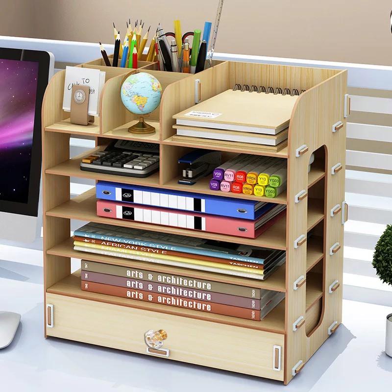 Kệ Tài Liệu Bàn Làm Việc Cao Cấp HV11, Kệ Sách Tiện Lợi, Tặng giá đỡ điện thoại hình thỏ cùng loại.