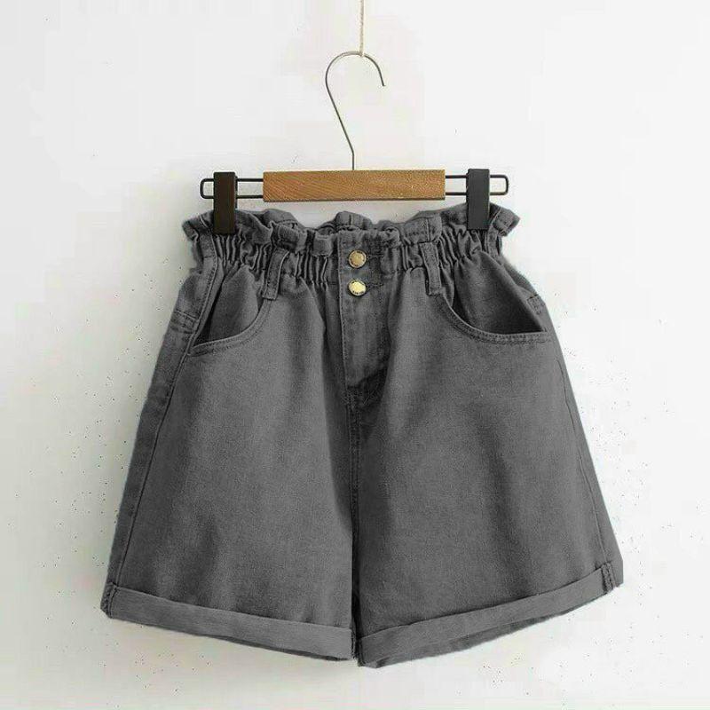 Quần short jean nữ lưng thun