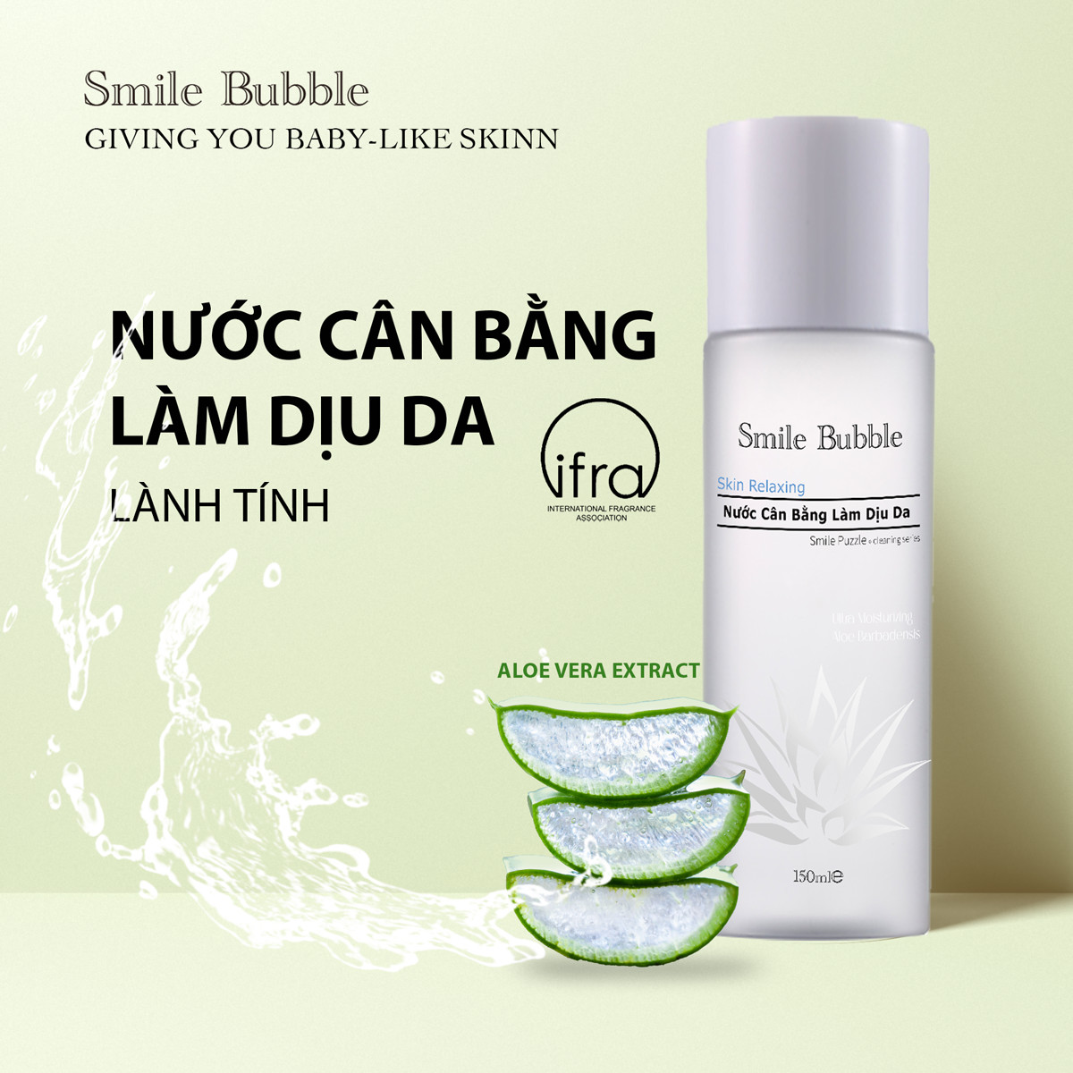 Nước cân bằng Toner làm dịu da Skin Relaxing Smile Bubble 150ml