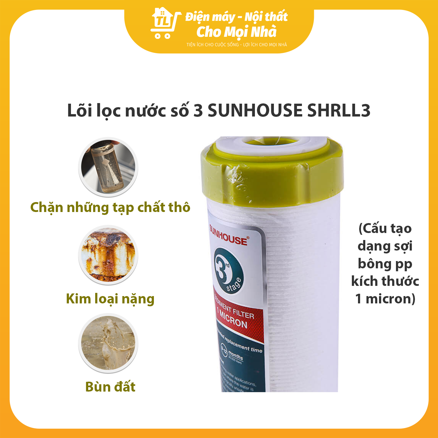 Lõi Lọc Số 3 R.O Sunhouse SHRLL3