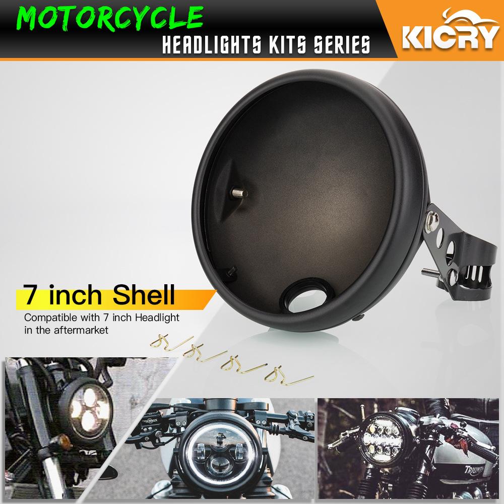 Nòng vỏ đèn pha 7 inch được sửa đổi trên mô tô thuận lợi nhất phù hợp với đèn pha LED Wrangler 7 inch nòng nông với giá đỡ đèn pha