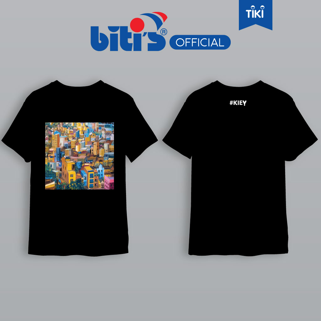 [BST đặc biệt BITI'S X KIEY] Áo Thun Cotton Kiey Unisex Universe T-Shirt BOU000300DEN (Đen) - L 65-&gt;75kg