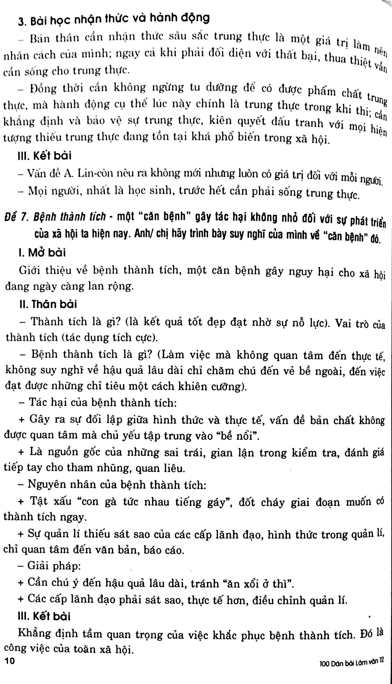 100 Dàn Bài Chi Tiết Làm Văn Lớp 12