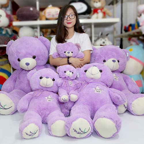 Gấu bông màu tím Teddy Lavender