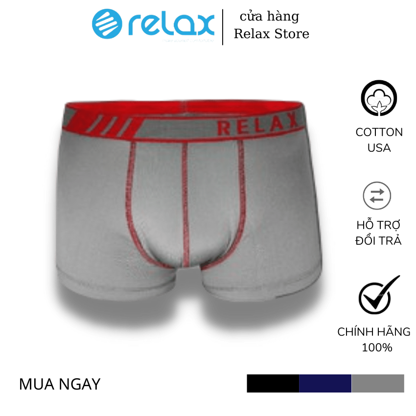 quần lót nam relax underwear thun lạnh cao cấp chính hãng, quần sịp đùi boxer rltk25