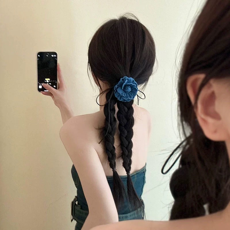 Vòng cổ chocker hoa jean cột nơ hottrend