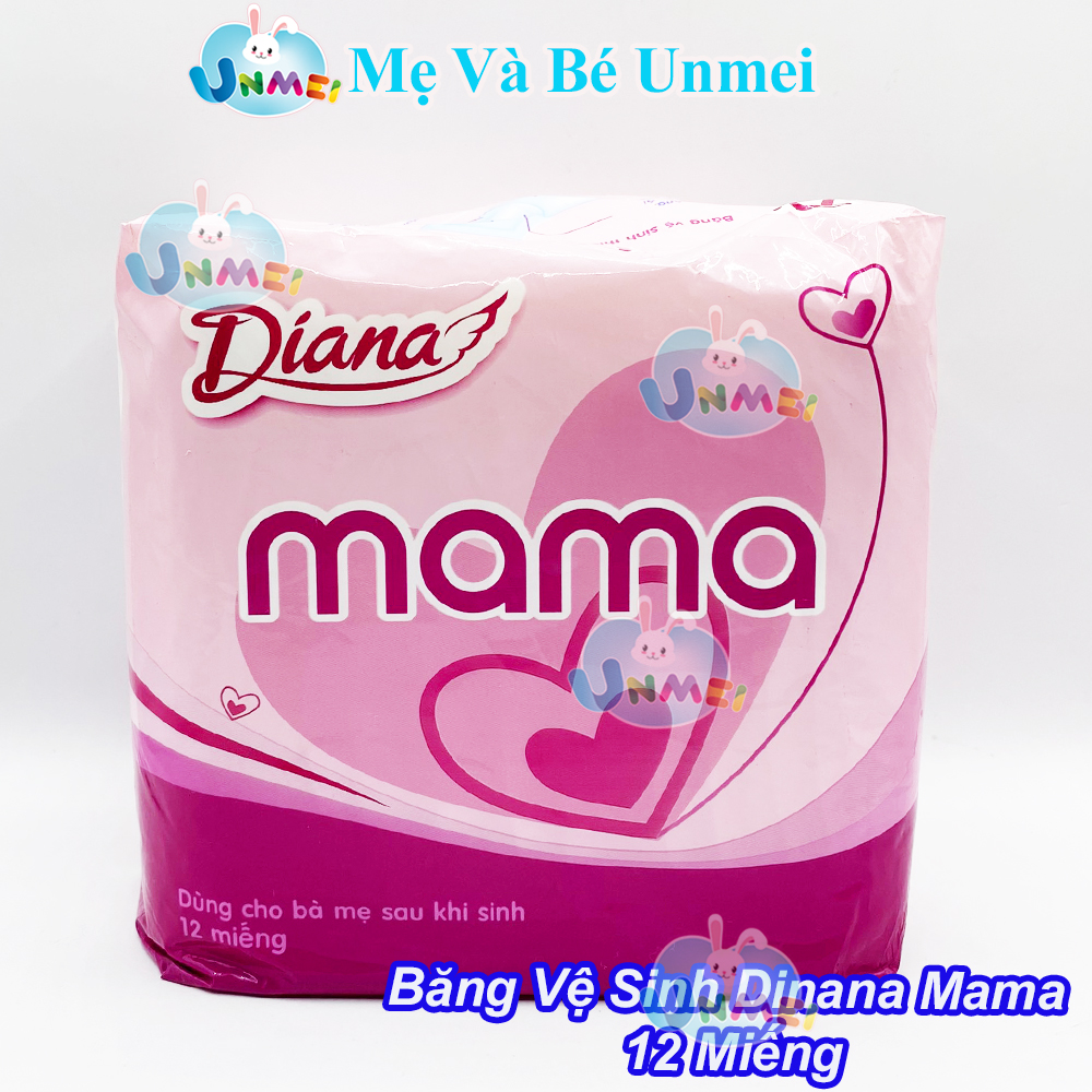 (Combo Tiết Kiệm) Băng Vệ Sinh Diana Mama Dùng Cho Mẹ Sau Sinh 12 Miếng/Gói - Hàng Chính Hãng Tại Mevabeunmei