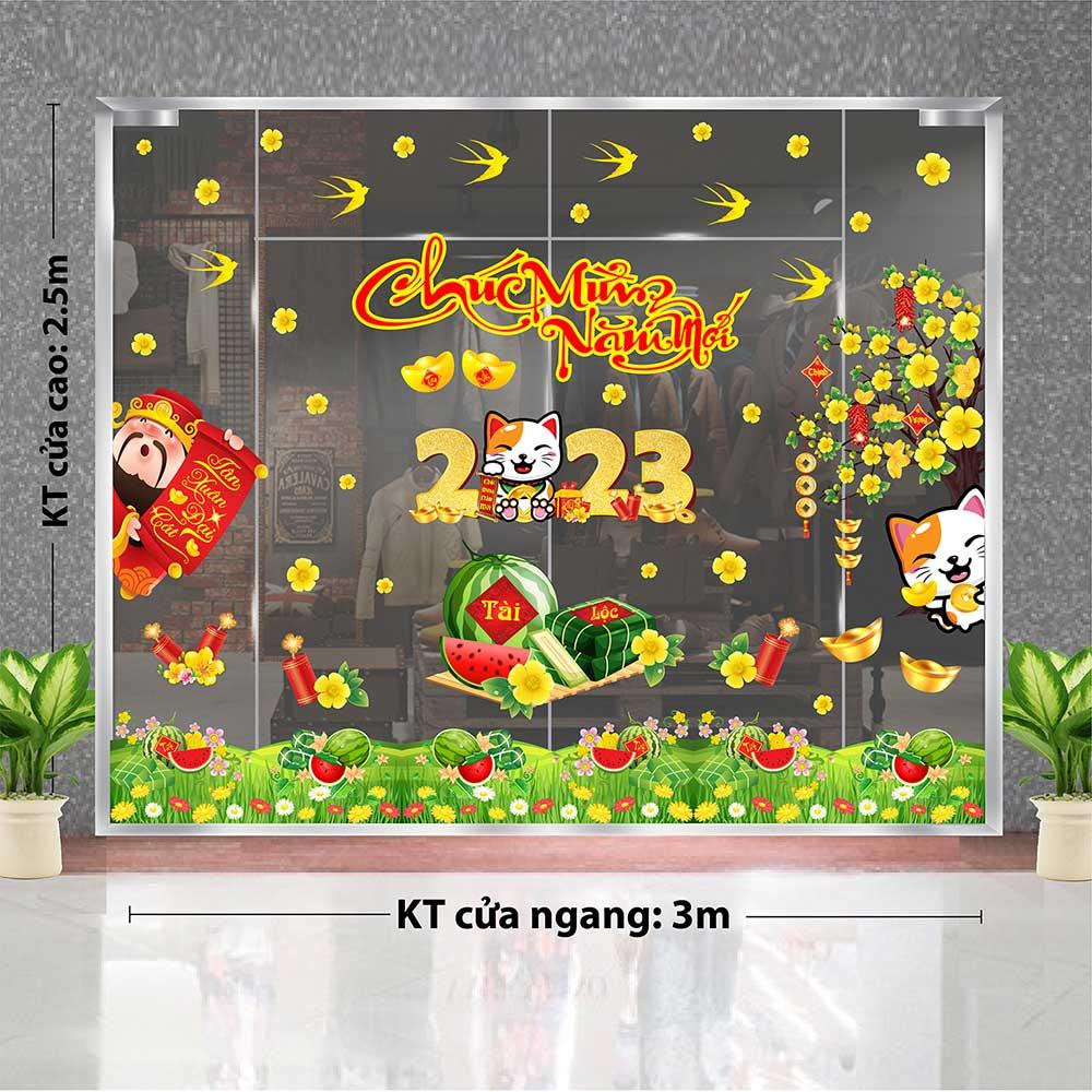 DECAL TRANG TRÍ TẾT 2023 COMBO SỐ 23