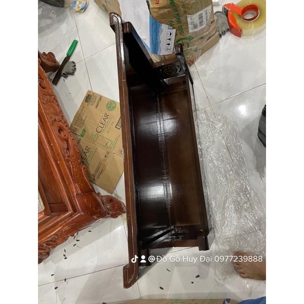 Bàn thờ gỗ sồi 81cm màu óc chó kèm chữ, chắn khói
