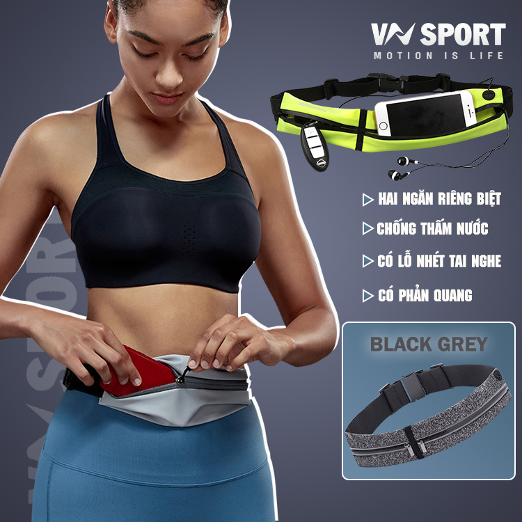 Túi Đeo Hông Chạy Bộ VNSPORT - VNS021, Túi Đeo Bụng Chạy Bộ Nam Nữ Cao Cấp, Chống Thấm Nước, Thời Trang