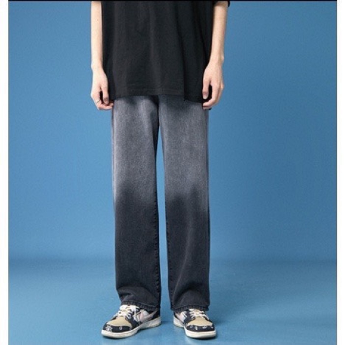 Quần jean nam BASIC ống suông rộng dáng baggy Wash 2 màu