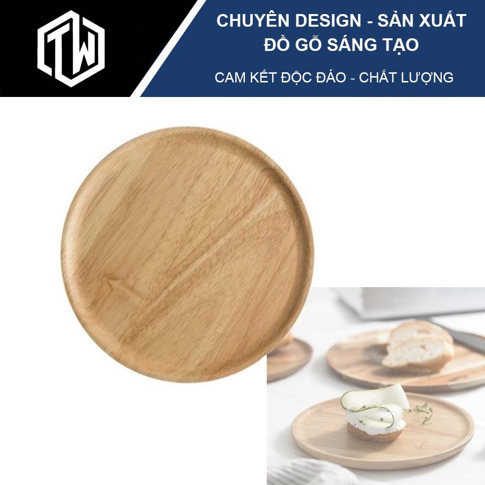 Khay gỗ tròn TiTi Wood TWC01 gỗ cao su Venneer cao cấp