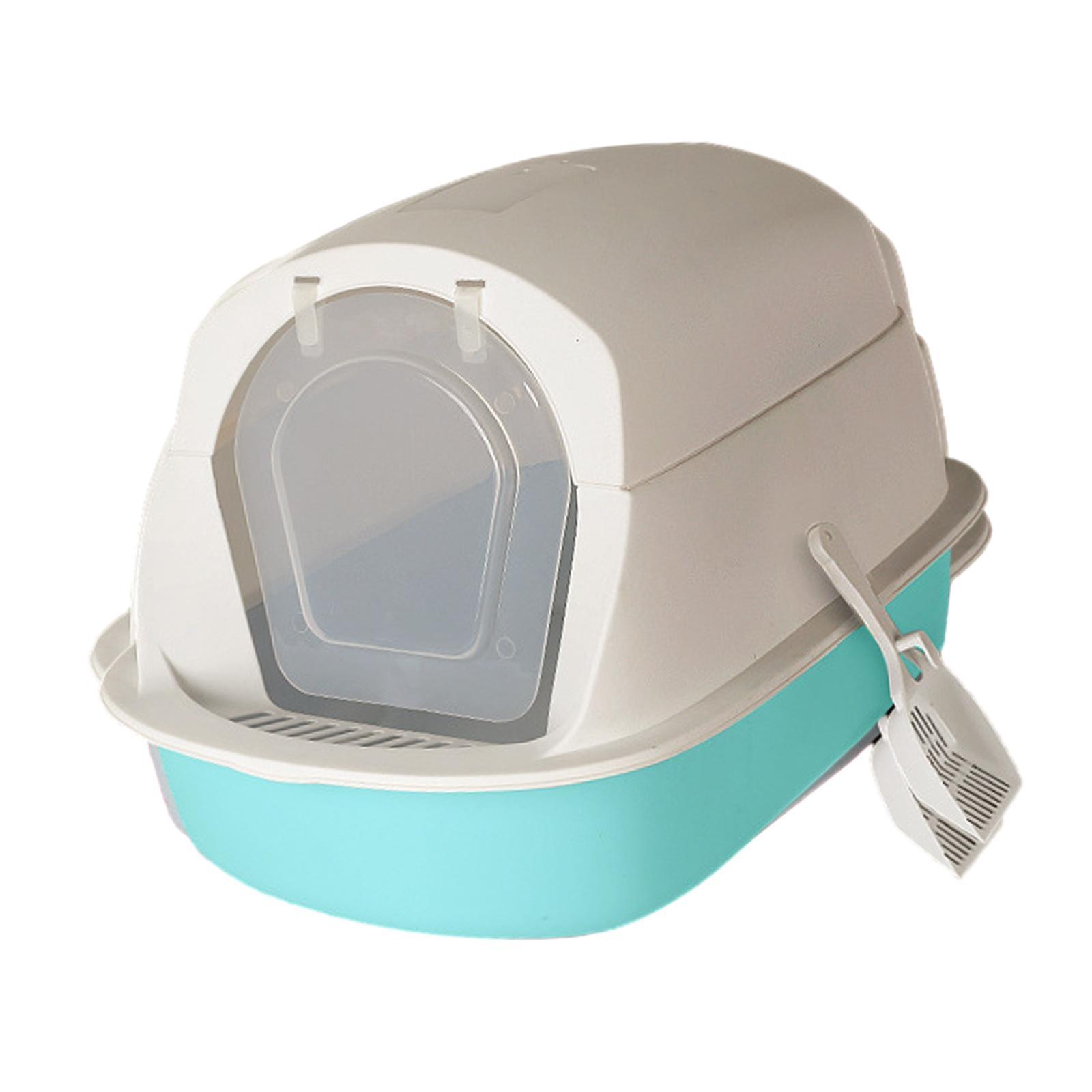Hooded Cat Litter Box with Lid Cat Litter Tray Enclosed and Covered Cat Toilet Large Cat Litter Box for Indoor Cats with Door Pet Litter Box