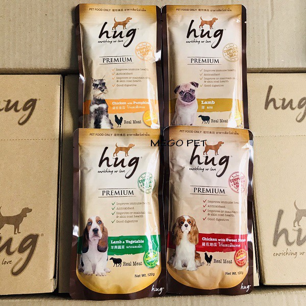 PATE HUG DÀNH CHO CHÓ DẠNG LON 400G - TÚI 120G (Vị ngẫu nhiên)