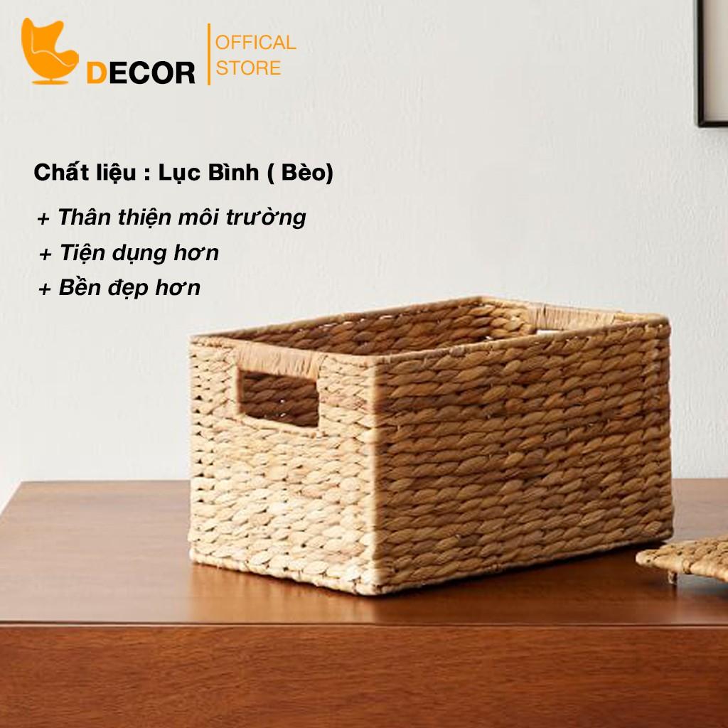 Giỏ Lục Bình Hình Chữ Nhật Size S/M/L Đựng Đồ, Trang Trí Decor Hàng Xuất Khẩu