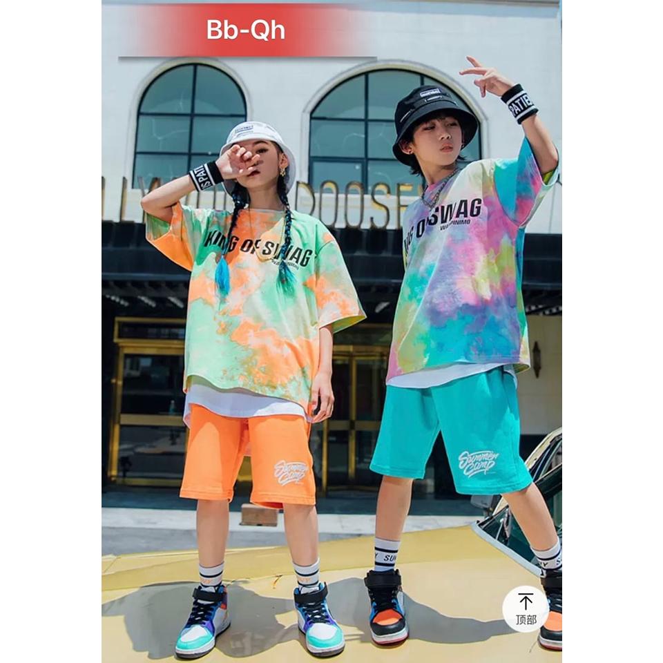 Đồ bộ cho bé trai và gái form rộng phong cách Hàn Quốc màu loang size 20-65KG chất thun cotton xịn mềm mịn mát