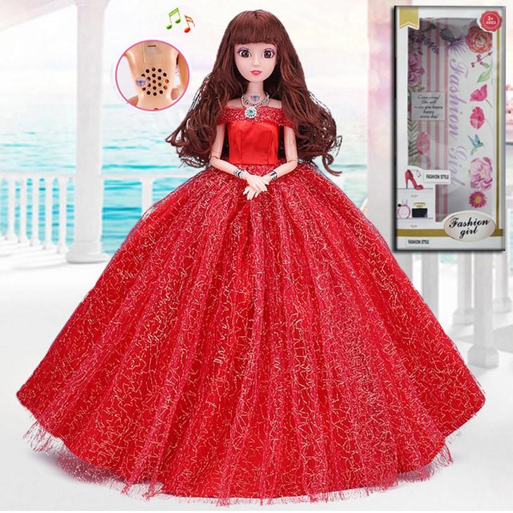 Búp Bê Cô Dâu Xinh Đẹp Đỏ Tặng Kèm Phụ Kiện 08 Món + 03 Váy Ngắn