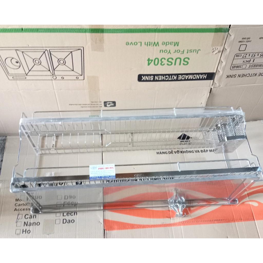 KỆ CHÉN TREO 2 TẦNG INOX ĐẶC 304