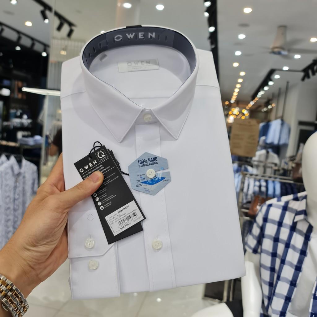 OWEN - Áo sơ mi trắng dài tay dáng Regular VẠT TÔM AR23075DT, AR90779D2, AR90780D1, AR90780D2, AR91508DT