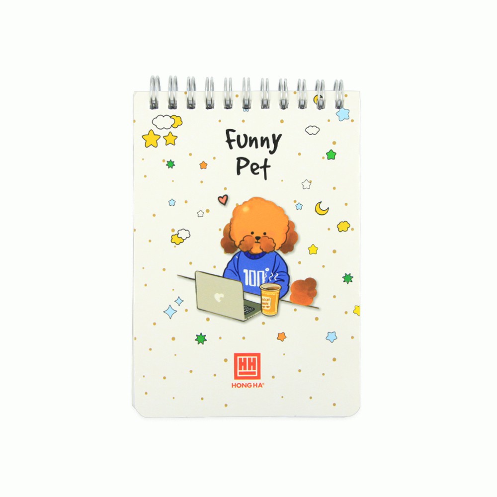 Sổ lò xo kẻ ngang Funny Pet A6 200 trang - HH thiết kế nhỏ gọn, tiện lợi với chất lượng giấy tốt