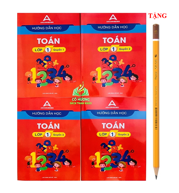 Sách - Combo 4 cuốn Hướng dẫn học toán lớp 1 trường Archimedes school - Mới 2023