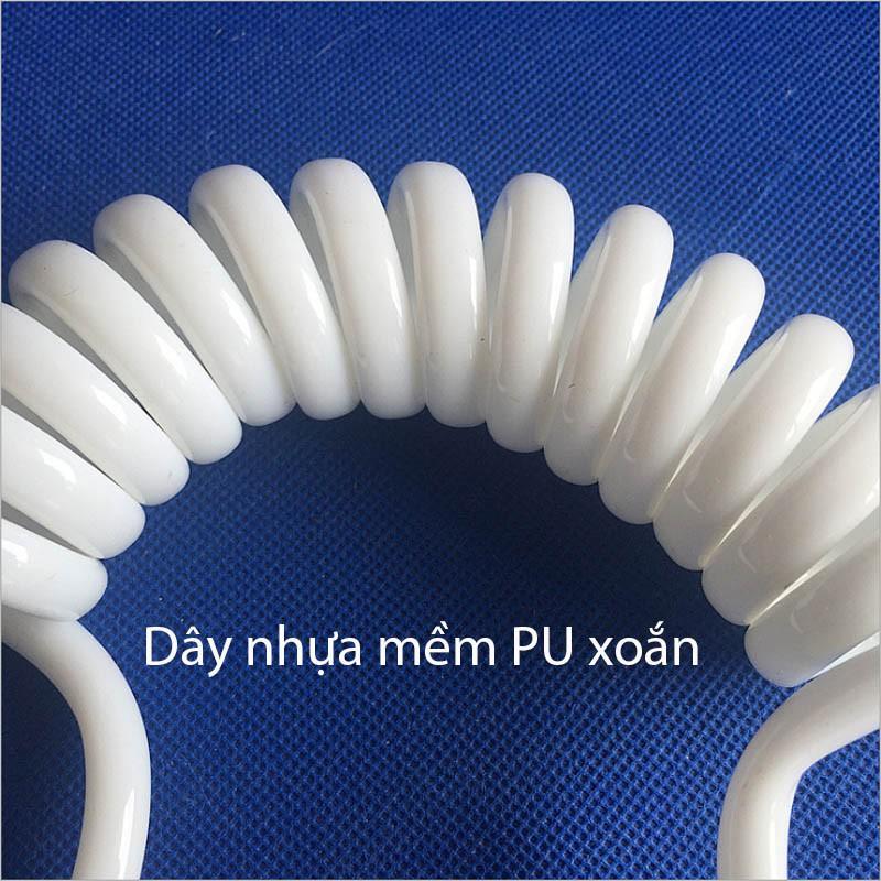 Dây mềm cho vòi xịt vệ sinh uốn hình lò xo bằng nhựa PU dài (dài 1.5-2m)