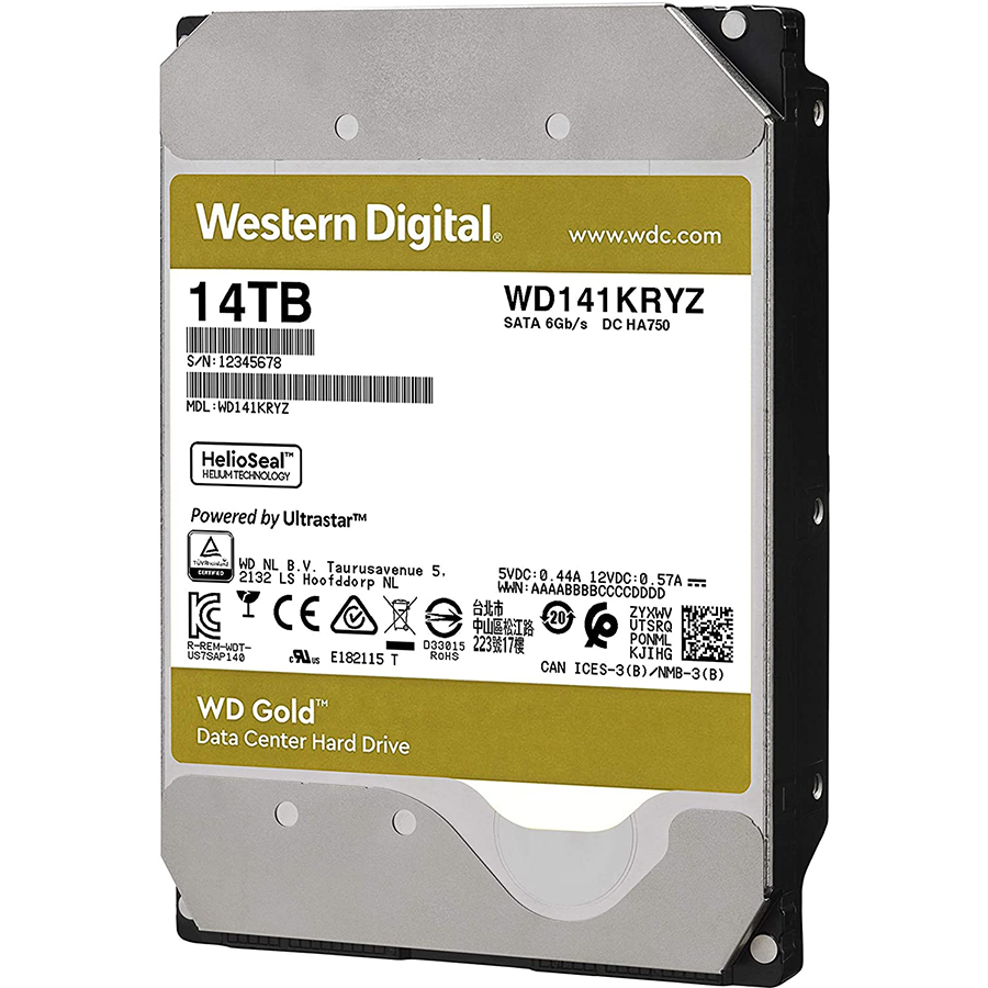 Ổ cứng Desktop WD HDD Gold 14TB WD141KRYZ - Hàng Chính Hãng