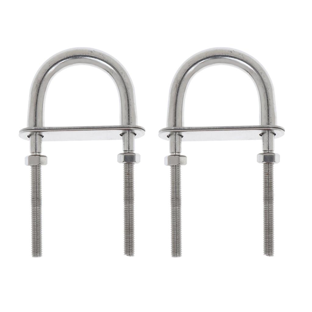 2 Pieces M5*78 Boat Bow Eye, Stern Eye / U-Bolt, Boat Parts, 100% 304-Stainless Steel