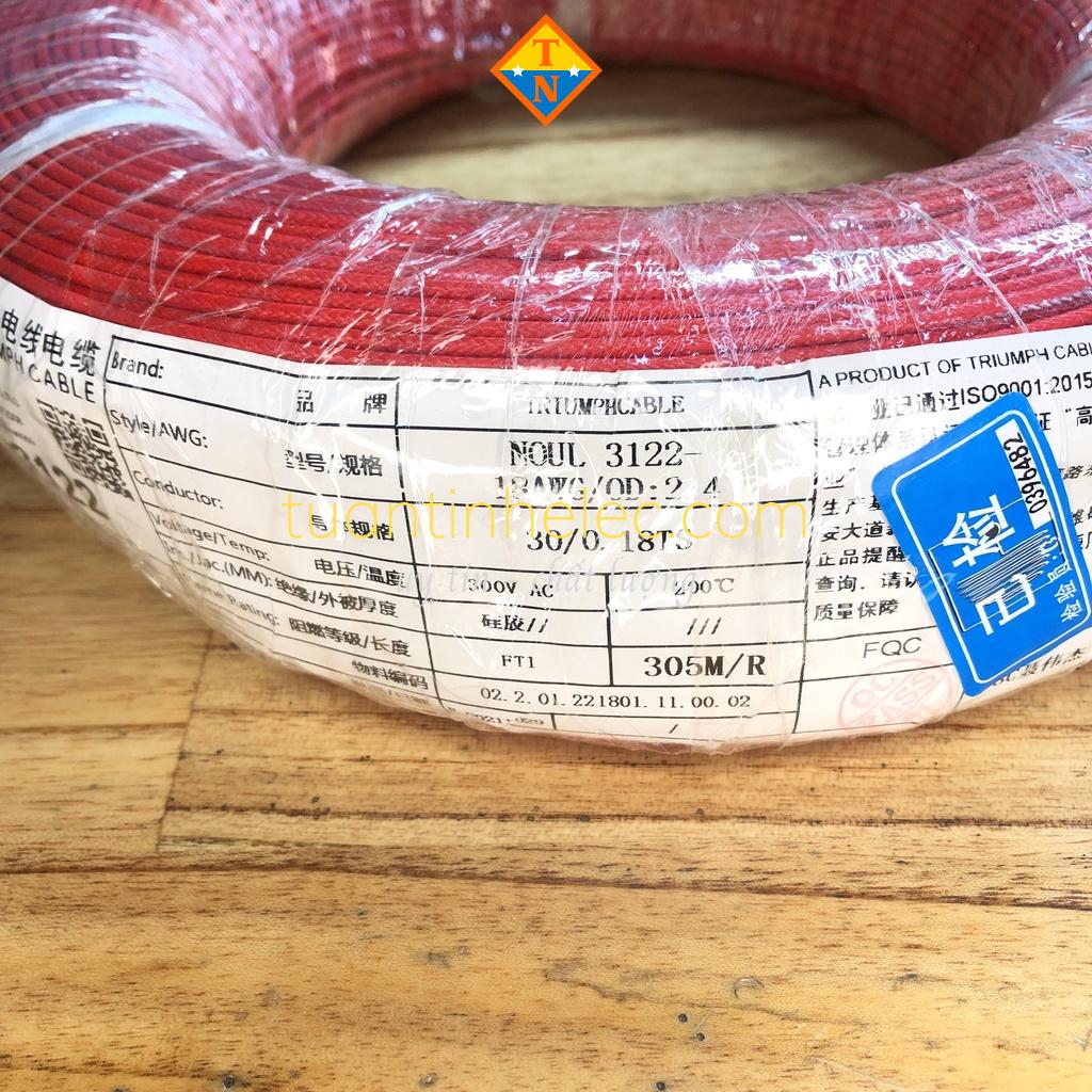 Dây điện chịu nhiệt độ cao bện silicon cho nồi cơm, ấm nước, bếp từ 18AWG...