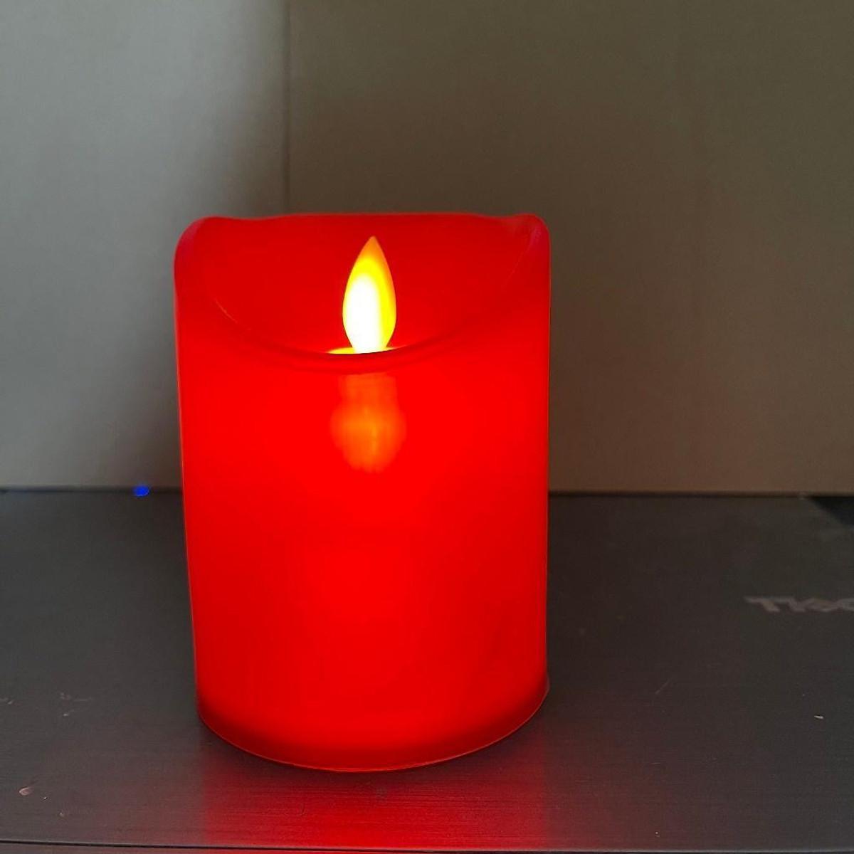 Nến Điện Tử Tim Đèn Lắc Lư Sẵn Pin ,Đèn Bàn Thờ Nến Sinh Nhật Trang Trí, Đèn Ngủ Màu Đỏ Đường Kính 7.5cm Cao 12 - 15cm.