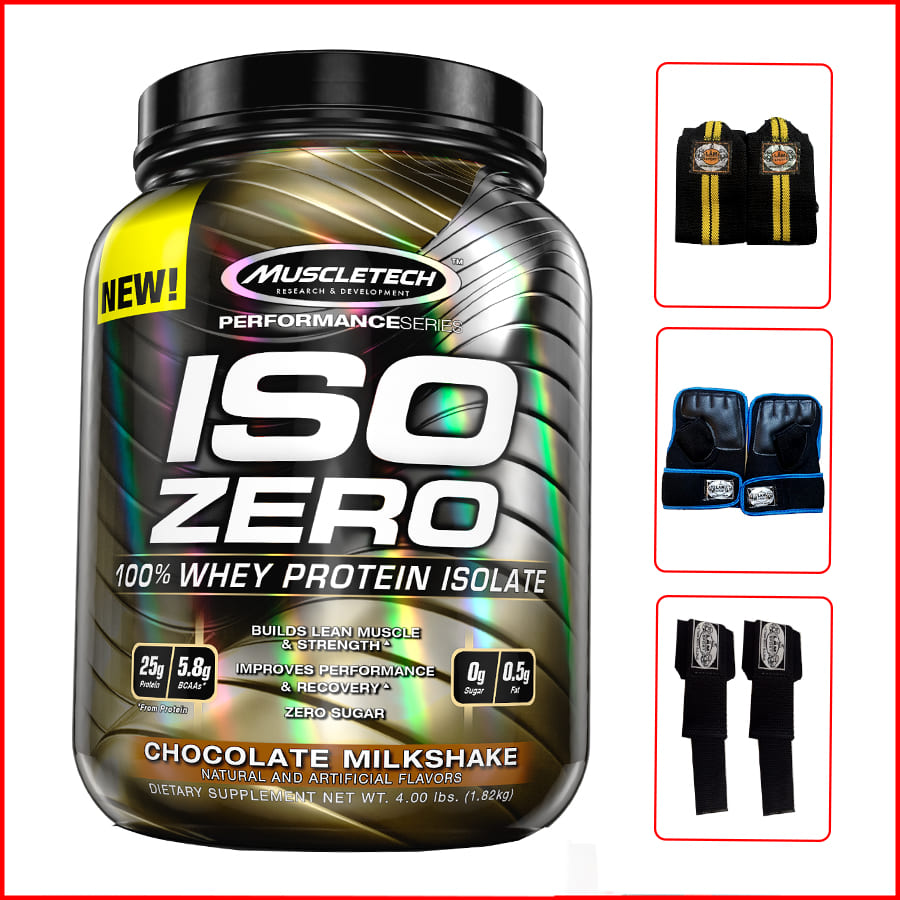 Sữa Tăng Cơ MuscleTech Iso Zero 4lbs (1.8kg) – Protein tinh khiết hấp thụ nhanh – Hỗ trợ phục hồi, phát triển cơ bắp cho người chơi thể hình và thể thao - Hương Chocolate – Hàng chính hãng – Kèm quà