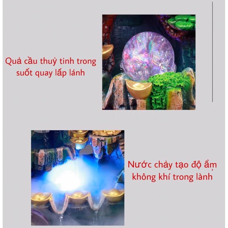 Thác nước phong thuỷ để bàn và đài phun nước,tiểu cảnh hòn non bộ bể cá mini sáng tạo bánh xe phong thuỷ cỡ lớn 36 cm